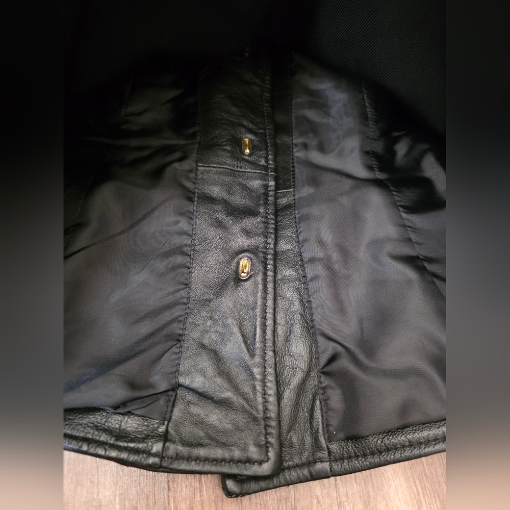 PETER NYGARD Black Quilted LEATHER JACKET Designer Whimsigoth Quiet Luxury Y2K - Picture 8 of 14